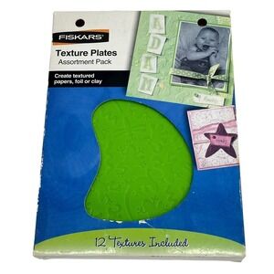 Fiskars Texture Plates Assortment Pack for Paper, Foil, or Clay - 12 Textures